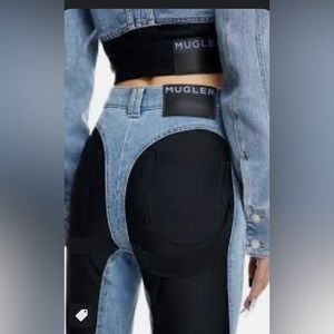MUGLER SPIRAL PANEL JEANS